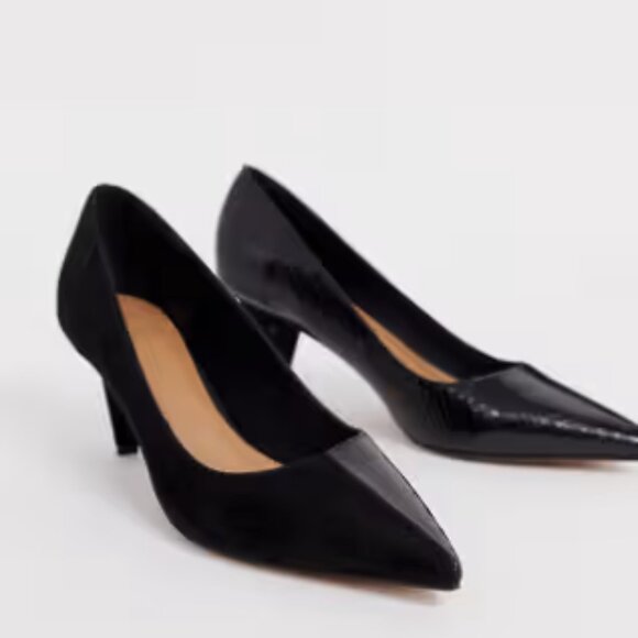 Black ASOS Pumps. Worn twice. 2" Heel - Picture 1 of 9